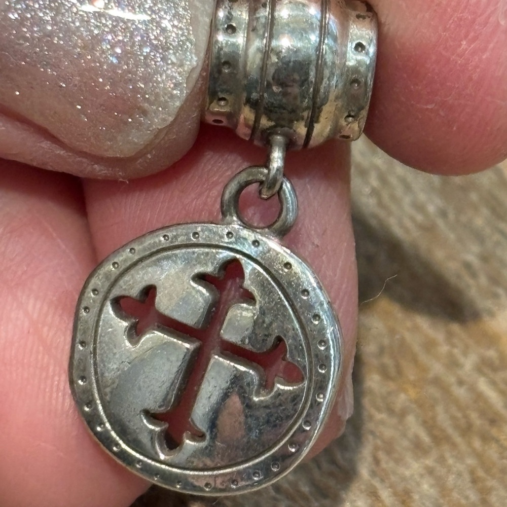 Brighton Silver and Red Cross Bracelet Charm